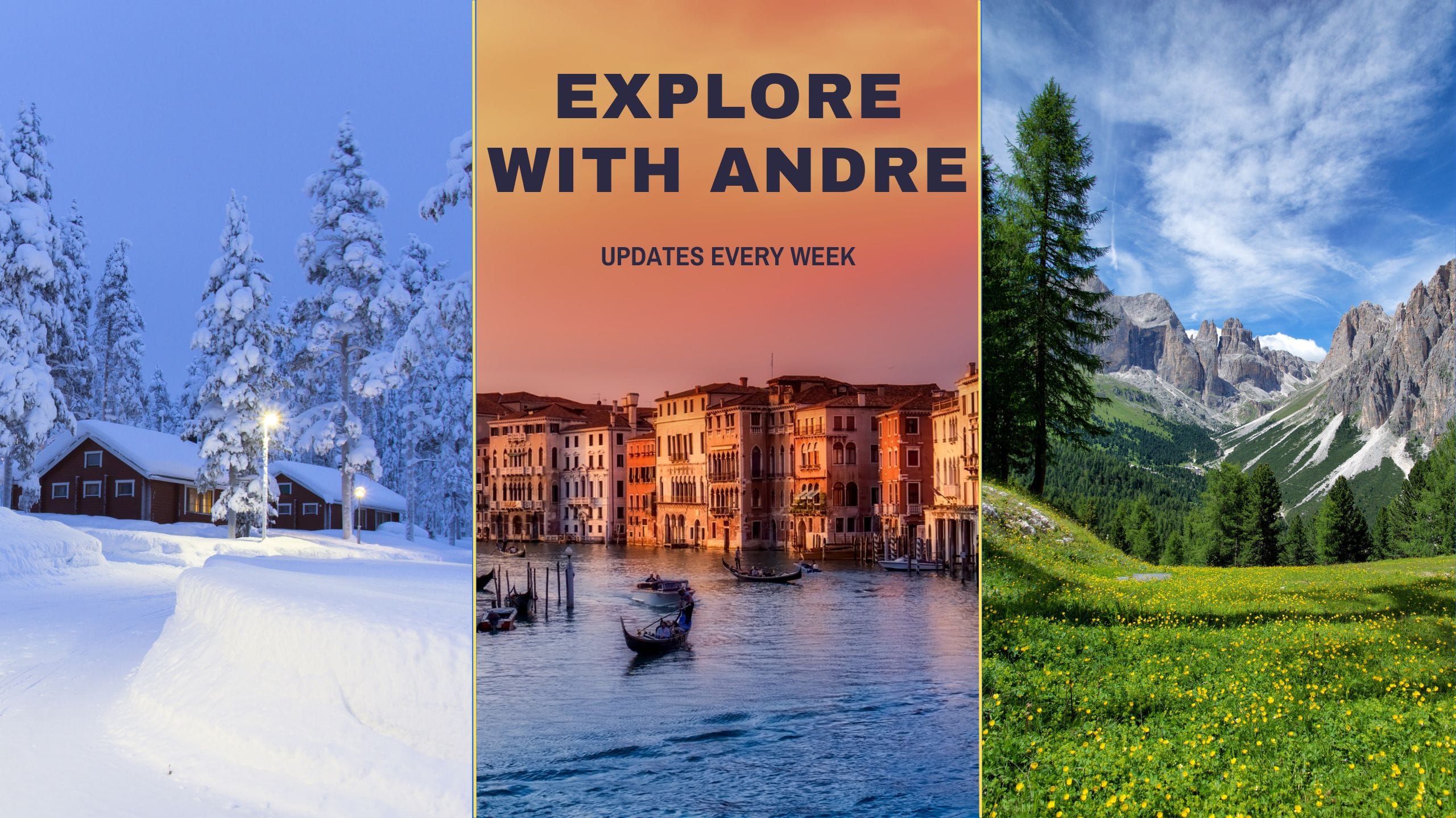 A social media graphic for a traveller exploring beautiful places