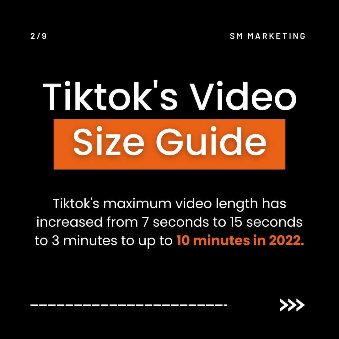 Slide 2 of a marketing carousel about finding ideal TikTok length
