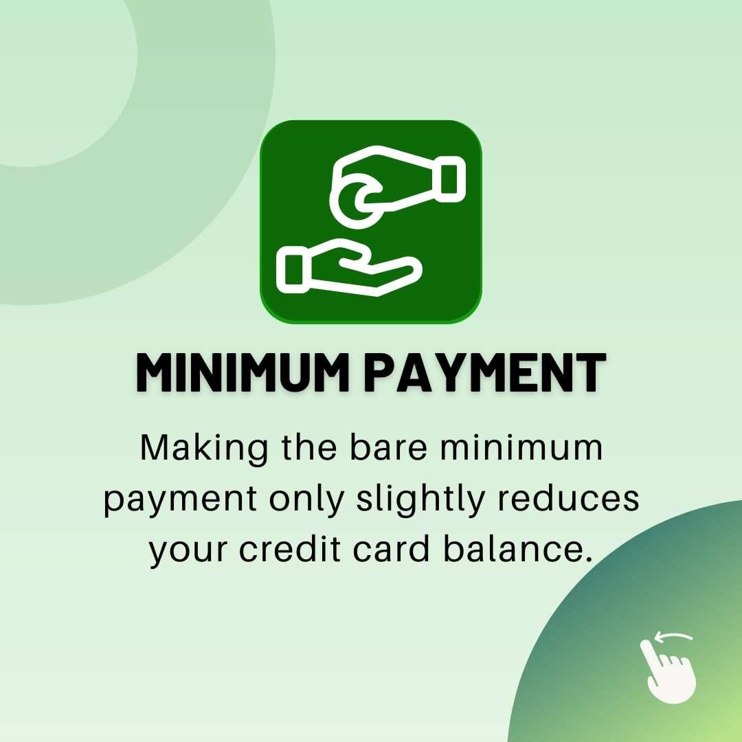 Slide 6 of a finance carousel about common causes of credit debt