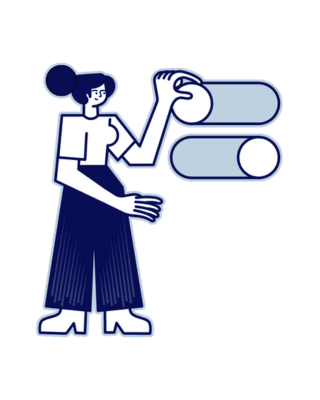 Flat illustration of a branding flip-flopper