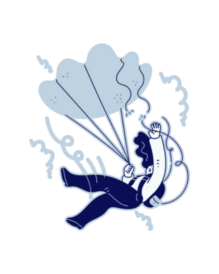 Flat illustration of a chronically overwhelmed CEO